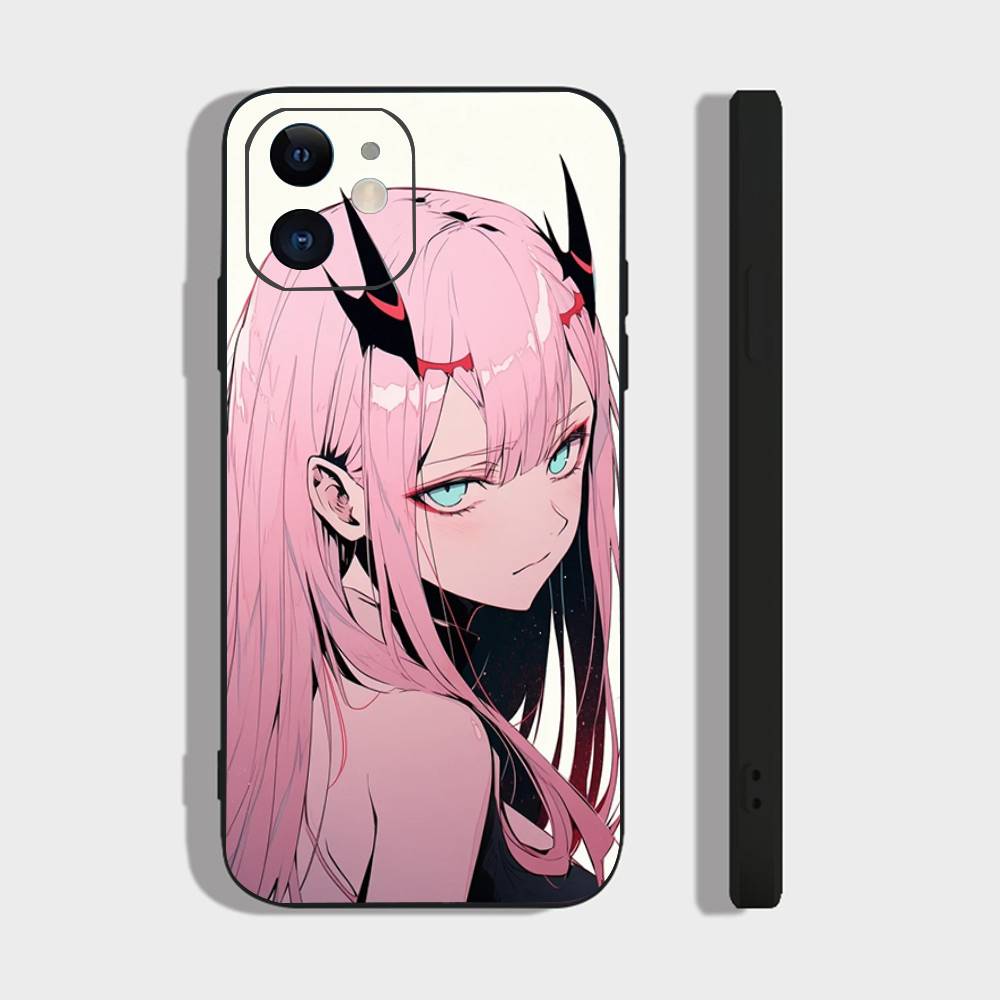 Zero Two Animation DARLING In The FRANXX Phone Case For IPhone 17 Air 16 15 14 13 Pro Max 11 12 Black Silicone Cover