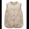 Gilet da donna leggero e caldo in cotone per primavera e autunno, girocollo, gilet senza colletto, gilet a rombi