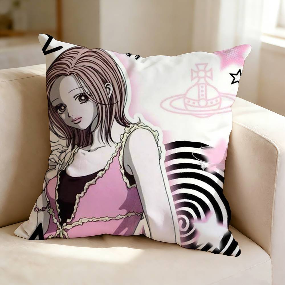Anime N-Nana K-Komatsu H-Hachi Pillow Case Square Double-Sided Sofa Cushion Cover Bedroom Bedside Pillow