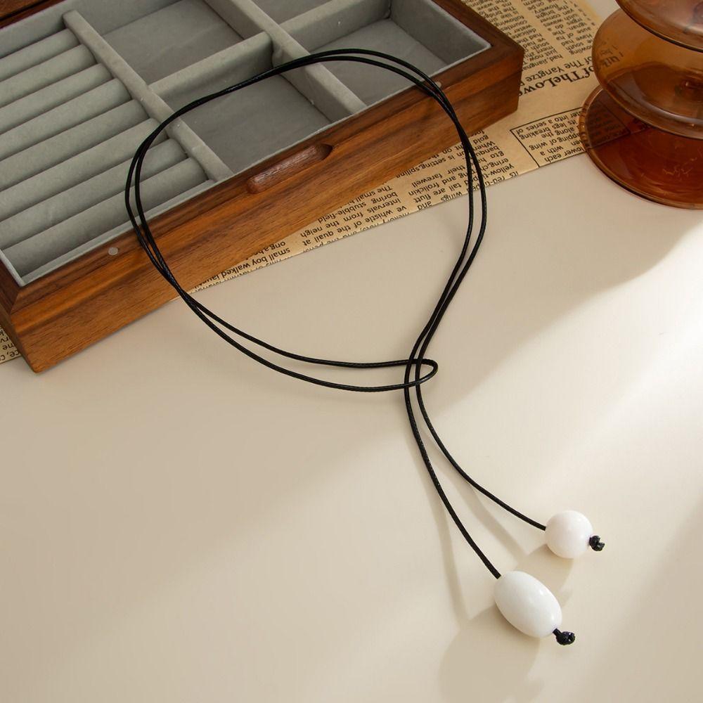 Creative Plastic/Resin Beaded Tassel Long Fashion Jewelry Adjustable Pendant Minimalist Neck Chain Casual Wear