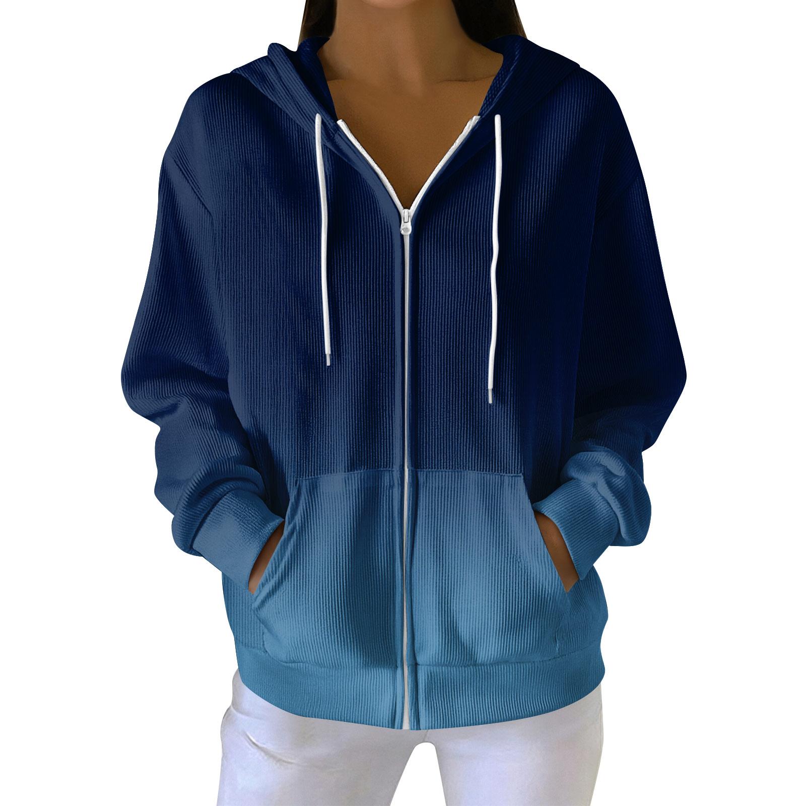 

Женская повседневная модная вязаная толстовка с длинными рукавами и застежкой-молнией, с рождественским принтом S тёмно-синий