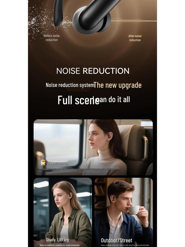 Smart M145 Ear-hook Bluetooth Earphones with Semi-in-Ear, Open Design, and Dual Digital Display.