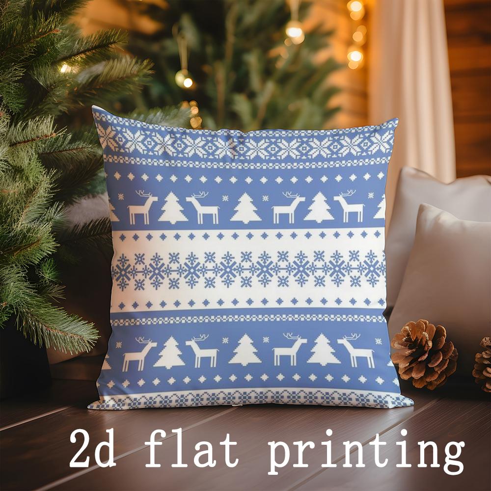 Home Decor Christmas-themed Digital-Printed Pillowcases Pattern Cushion Cover Suitable for Sofa Bedroom Car Pillow Cover