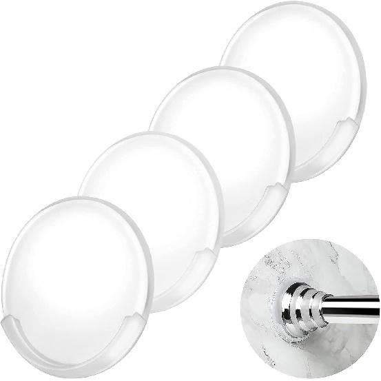 Adhesive Shower Curtain Rod Holder,No Slippage Wall Mount Retainer of Shower Rod for bathroom,Heavy Duty Tension Rod Brackets No Drilling(Shower