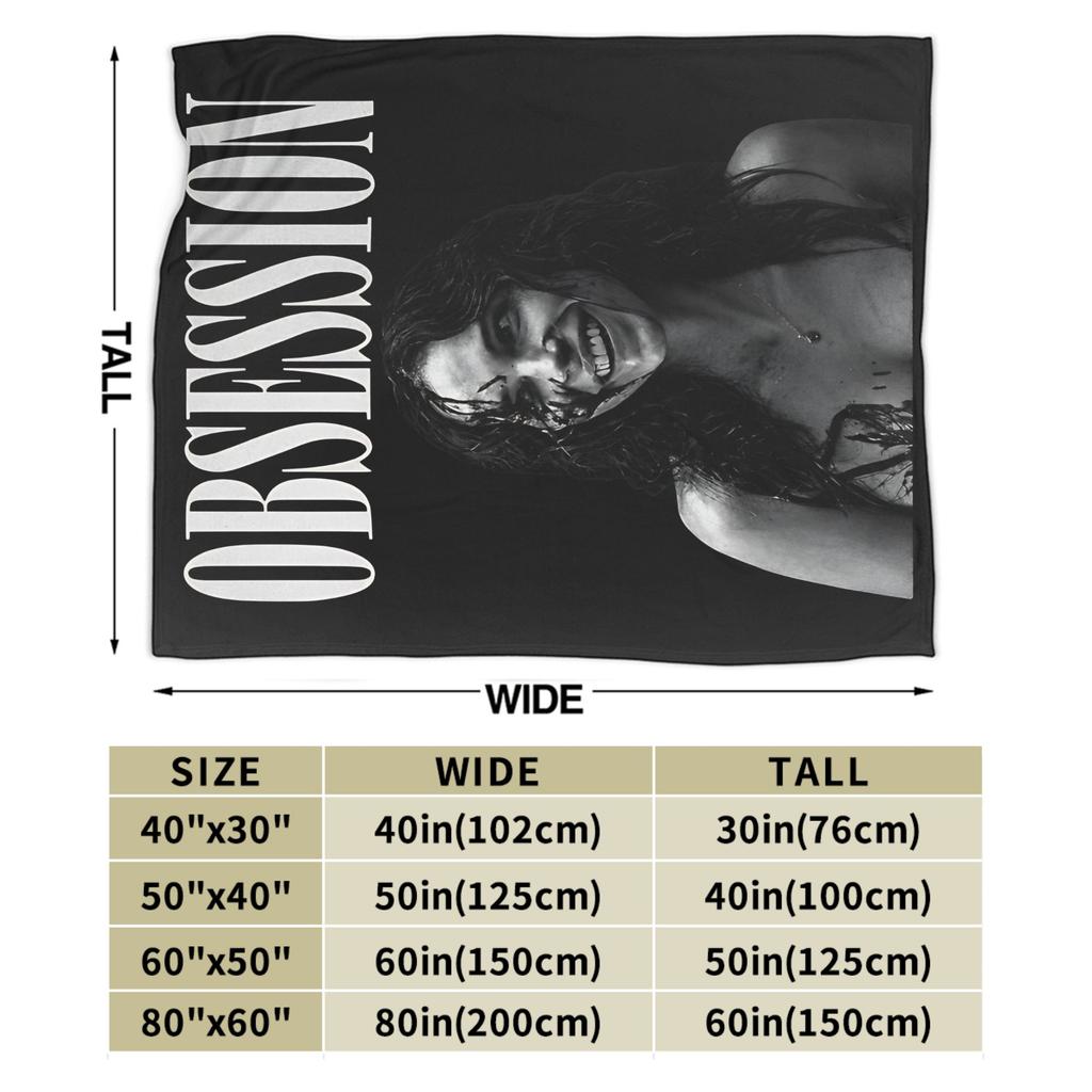 Obsession Bloody Girl Black and White Blanket Warm Plush Throw Blanket For Boy Girl Living Room Flannel Bedspread Bed Cover