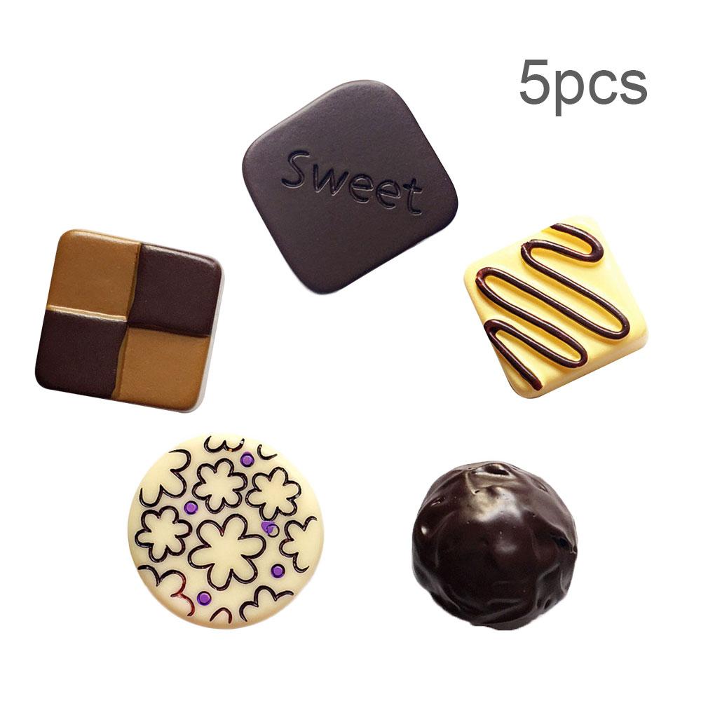 5 bucăți de simulare pentru jocuri cu mâncare, ciocolată, rășină, design artistic, tridimensional, drăguț, decor pentru casă, magnet pentru frigider, decorare pentru frigider
