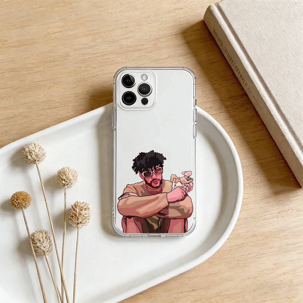 

B-Bad B-Bunnys A-Art Phone Case For iPhone 17 16 15 14 13 12 11 Mini Pro Max Plus Transparent Cover iPhone16e