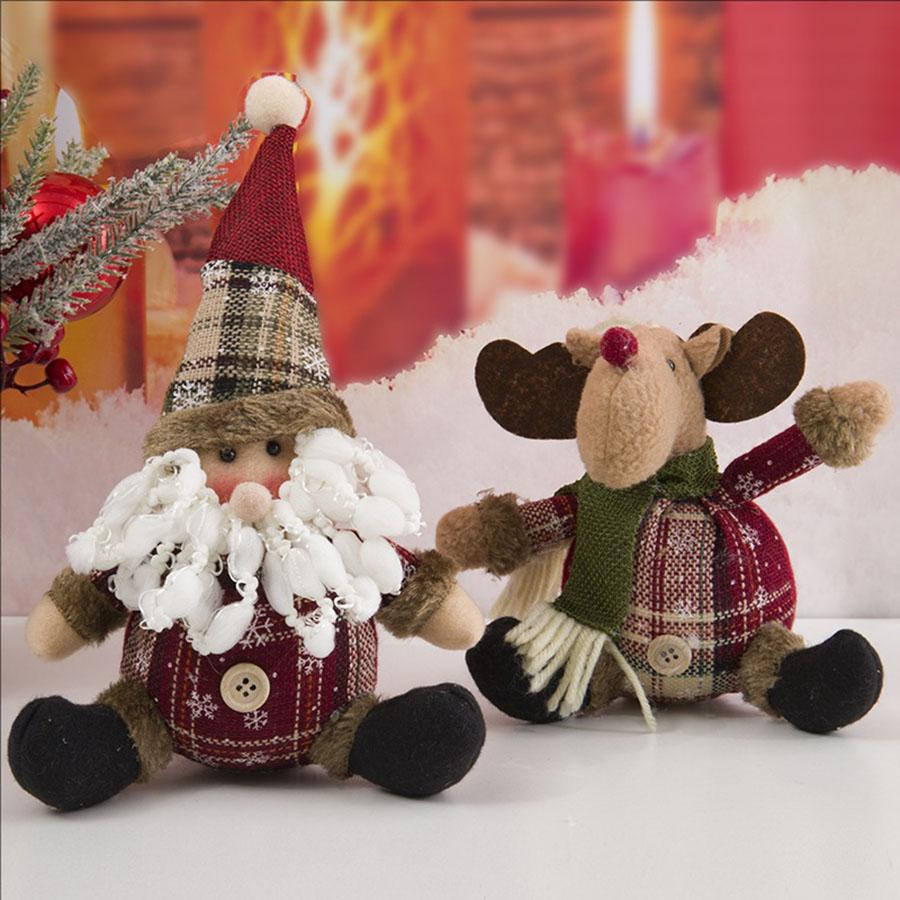 Christmas Decoration: Plush Button-Shaped Dolls, Spherical Christmas Tree Ornaments. Three Styles To Choose From