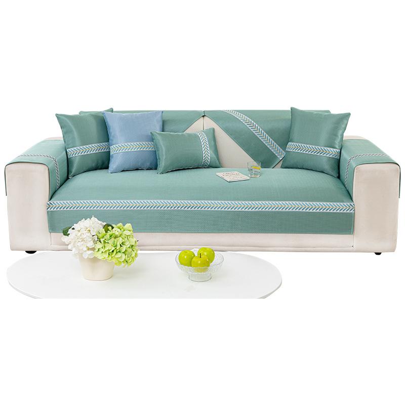 Sommer Eis Seide Sofakissen Vier Jahreszeiten Universelle Sofabezug Abdeckung Rutschfester Sofabezug Stoff Kissen Sofakissen