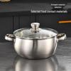 Edelstahl Doppelohr Suppentopf Set: Verdicktes Bogendesign für Suppe, Nudeln und mehr - 3-teiliges Haushaltskochgeschirr-Set.