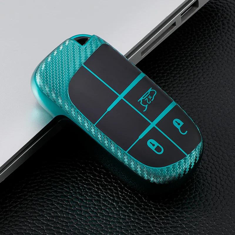 Car Smart Key Cover Case Fob Bag Keychain for Jeep Renegade Compass Frand Cherokee Dodge Journey Charger Chrysler 200 300 300C