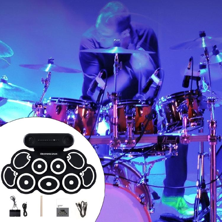 Easy to Carry Electronic Drum Set Silicone Digital Drums Electronic Percussion Pad for Learners Multiple Tones and Beat