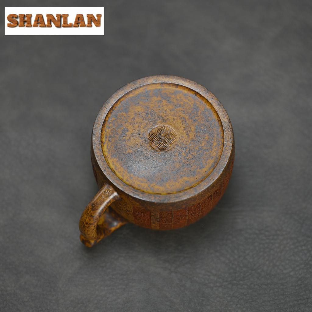 170ml Yixing Purple Clay Teapots Handmade Well Fence Pot Raw Ore Wood-fired Porcelain Mud Kettle Chinese Zisha Teaset Collection