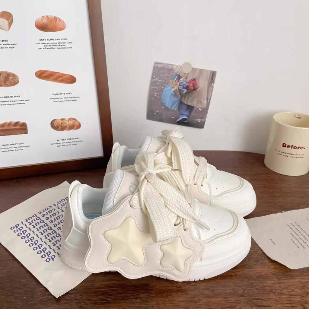 Niche Design Star Bread Skateboard Shoes Summer American Retro Casual Shoes Platform Versatile Sports Shoes