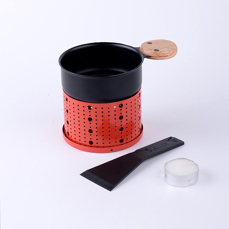 Butter & Cheese BBQ Plate: Portable Non-stick Mini Grill with Candle Holder Set