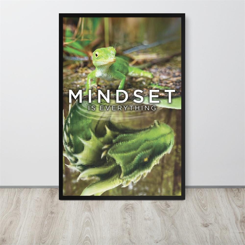 Poster Su Tela Con Animali E Scritta Motivazionale 'Mindset Is Everything' – Quadro Moderno Per Soggiorno, Cameretta, Senza Cornice, 40x60 Cm