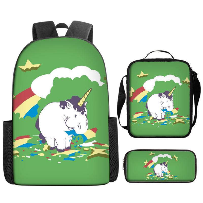 Backpack Unicorn Unicorn Animal Student School Bag, Digital Color Printing Animation Cartoon Backpack
