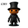 Outdoor Fall Patio Ornaments Spooky Halloween Figurine, Resin Scary Ghost Pumpkin Tabletop Decoration Autumn Table Centerpieces for Tiered Tray,