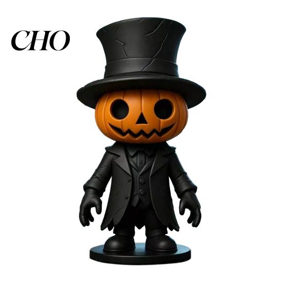 Outdoor Fall Patio Ornaments Spooky Halloween Figurine, Resin Scary Ghost Pumpkin Tabletop Decoration Autumn Table Centerpieces for Tiered Tray,