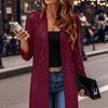 New Women's Elegant Shiny Mesh 3/4 Sleeve Open Cardigan, Fashion Casual Spring Summer Top for Women, European American Style