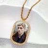 European Hip Hop Personalized Round Photo Men's Necklace