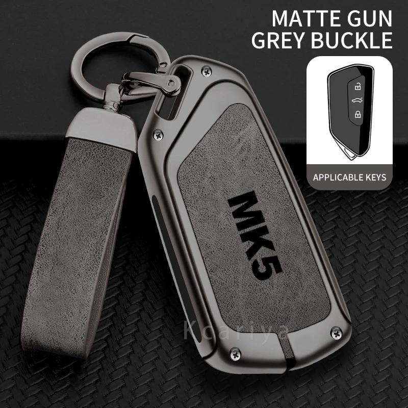 Auto TPU Zinc Alloy Key Case Bag For VW Volkswagen GOLF 5 MK5 Car Key Chain Car Metal Key Shell Interior Decoration Accessories