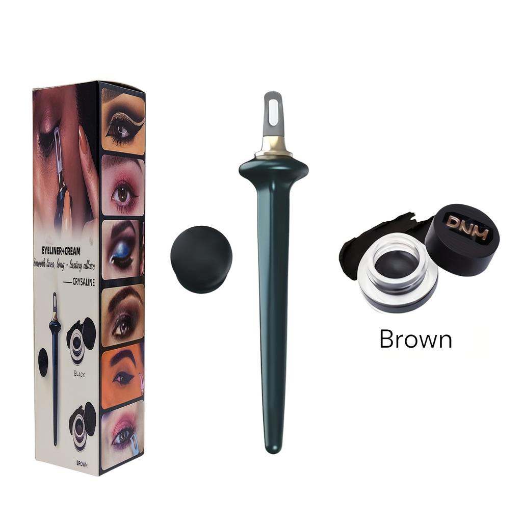 Silicone Tip Eyeliner Brush + Gel Eyeliner Combo - Professional Makeup Tool Kit for Easy, Precise, And Flawless Eyeliner Application