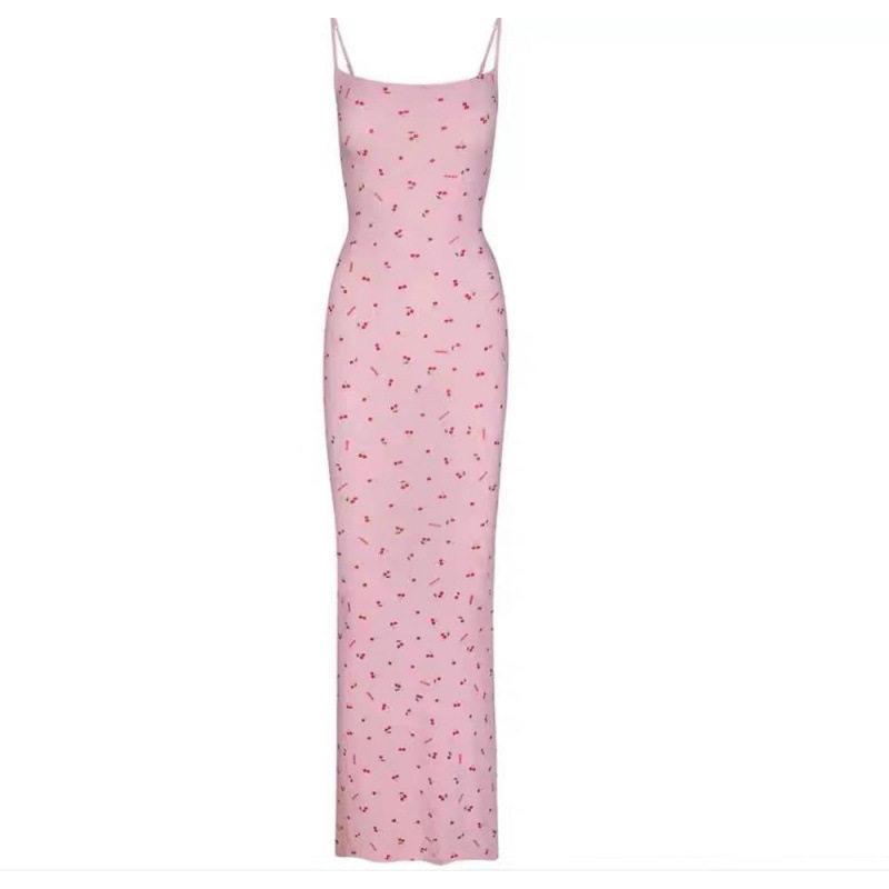 Skims Kardashian Yi Mengling same Spice Girl Threaded Suspender Dress Women's Halter Skinny Hip Wrap Long Skirt