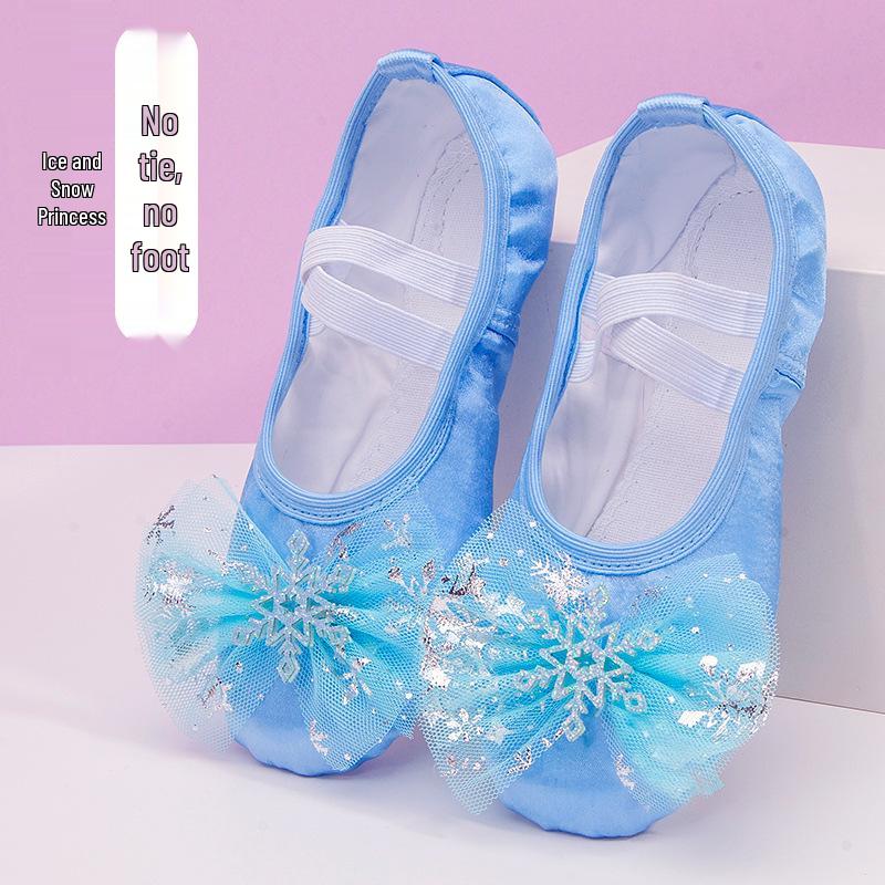 Girls' Princess Ballet Shoes - Soft Sole Dance Shoes for Chinese Dance & Body Training, Cat Paw Design (Style 8009)