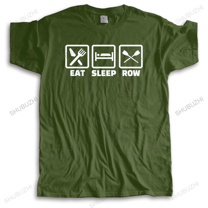 Cotton Tshirt Men Crew Neck Tops New fashion t-shirt EAT SLEEP ROW brand top tees unisex teeshirt streetwear t shirt for boys