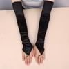 Satin Hook Finger Gloves Solid  Retro Long Fingerless Gloves New Women Gloves  Wedding Bride