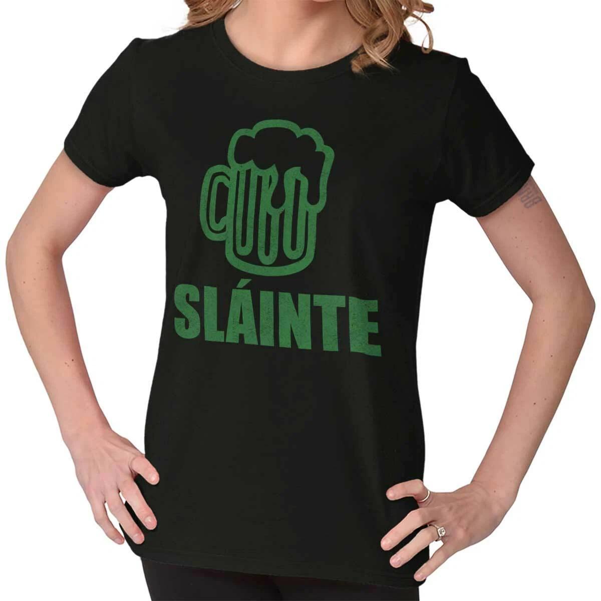 St Patrick s Day Slainte Cheers Beer Mug Womens Top Junior Graphic Tee XL