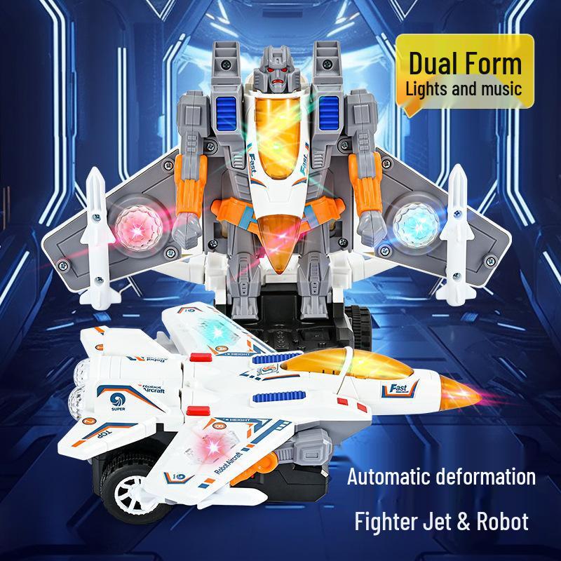 Electric Transforming Robot Toy with Colorful Lights