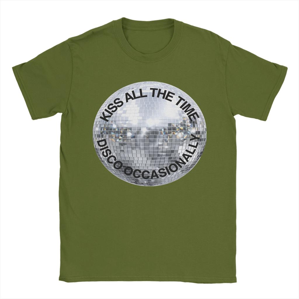 Unisexs TShirts Kiss All The Time Disco Occasionally 2026 Humor Pure Cotton Tee Shirt T Shirts Crew Neck Clothing Plus Size