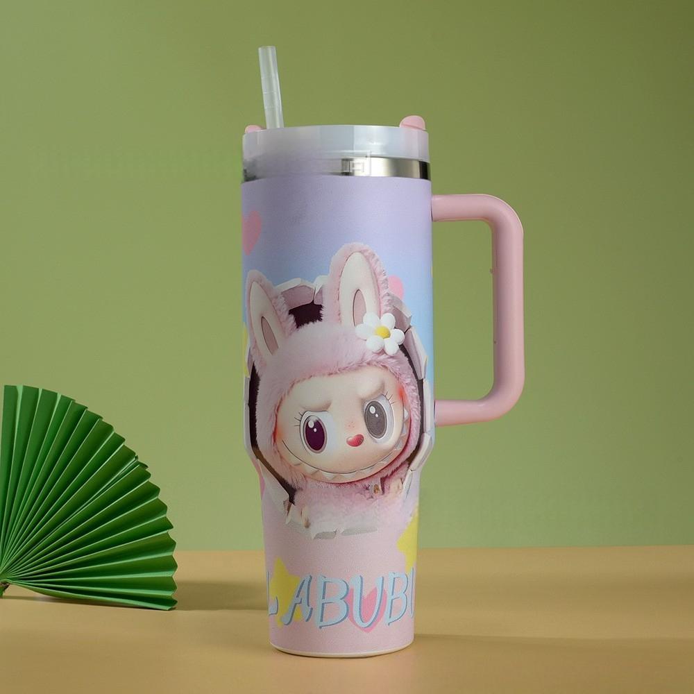 

Кружка для воды 40 унций с ручкой, автомобильная кружка-термос с соломинкой, термоизоляция, холодоизоляция, кружка для льда 40OZ