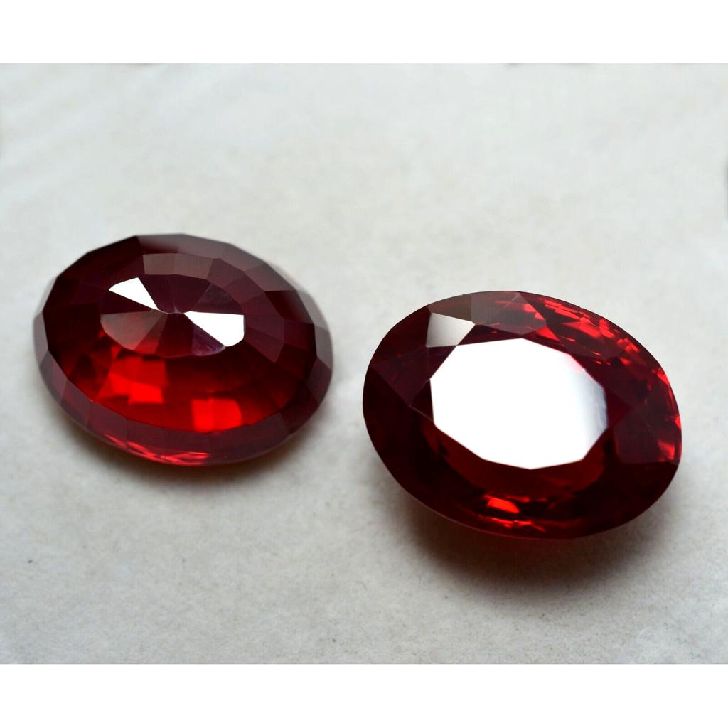 60 Ct NATURAL Bloody RED Ruby A+CERTIFIED Oval Loose Gemstone Pair 20x15 mm Size YY-987