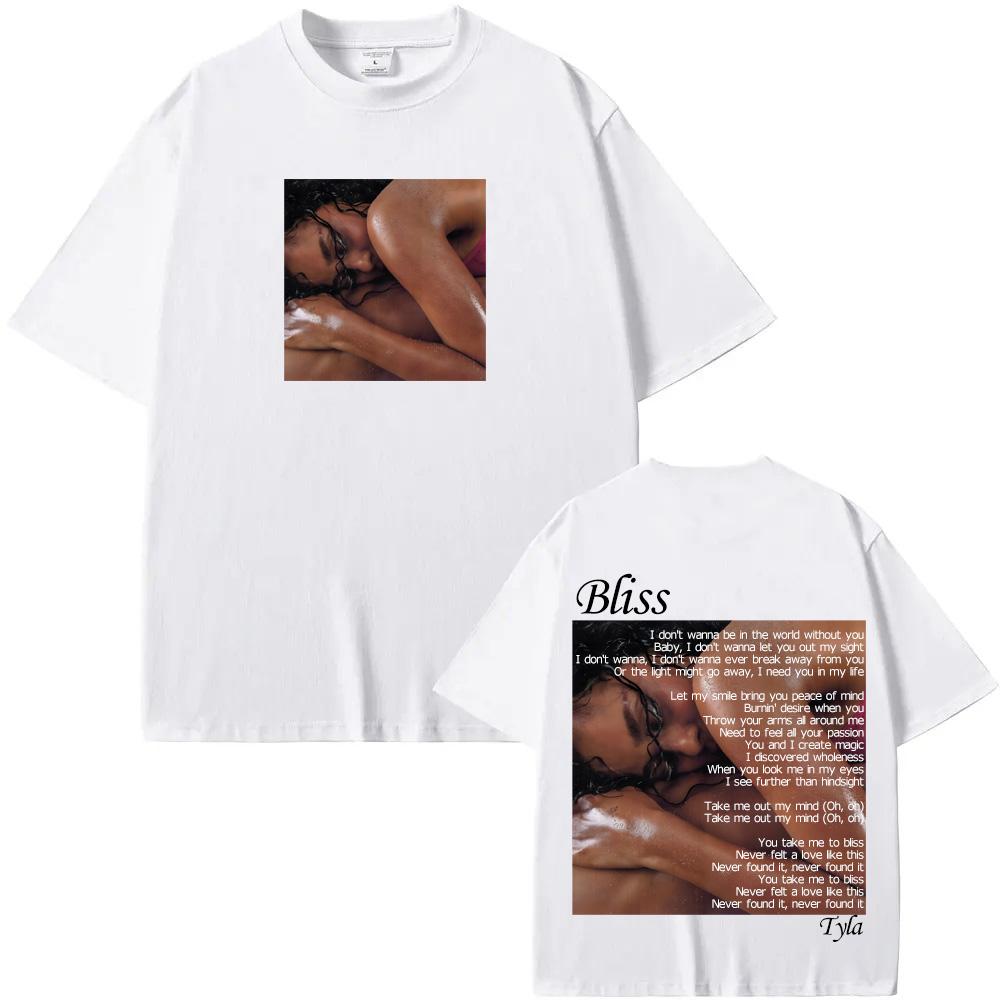 Tyla - Bliss Retro Tričko Grafický potisk Hip Hop 100% bavlna Tričko Krátký rukáv Módní tričko Dámské oblečení Vysoká kvalita