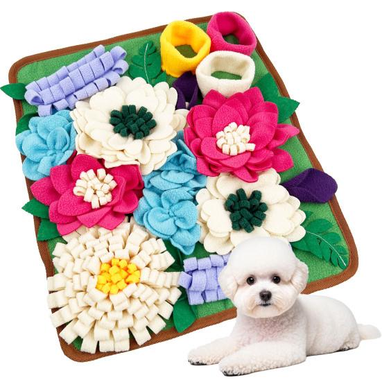 Pet Snuffle Mat Washable Dog Snuffle Mat Multi Flower Design Slow Feeding Mat Encourages Natural Foraging Skills for Dogs Smell Training Anxiety