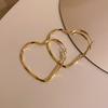 Semplici Orecchini Pendenti a Cuore alla Moda per Donne Ragazze Colore Oro Argento Orecchini in Metallo Liscio Pendenti Gioielli da Matrimonio Regalo