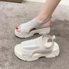 Women's 2025 Summer Korean Style Mesh Sandals with Thick Soles