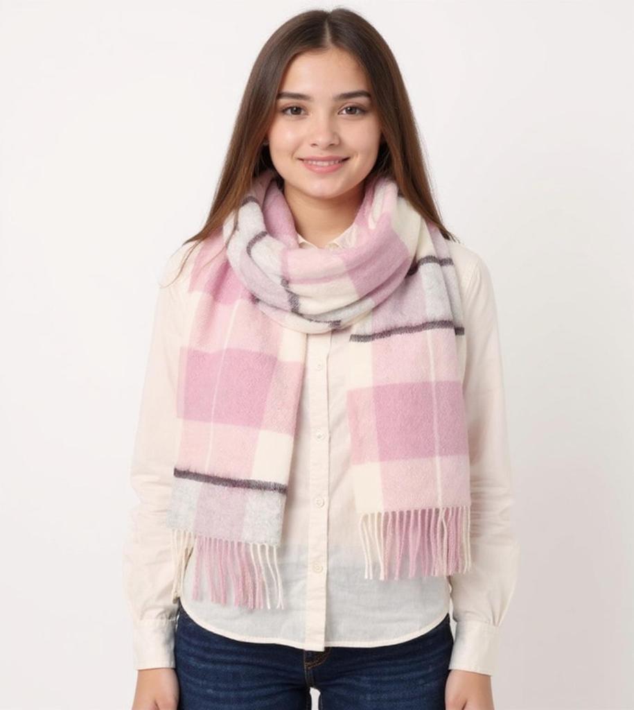 Hamilton Kilts Szalik Tartan z 100% Wełny Jagnięcej, Zimowa Stola z Długimi Frędzlami