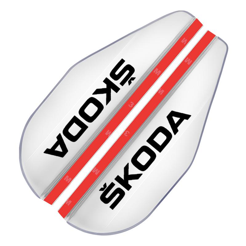 

2 шт. Накладки от дождя на боковые зеркала заднего вида автомобиля, солнцезащитный козырек, защита-бровь для Skoda Octavia MK2 MK3 2 A7 Fabia Karoq Kodiaq Superb Rapid Yeti белый