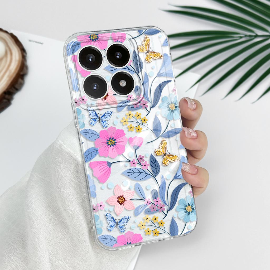 Vitality Flower Transparent Phone Case For Xiaomi 15 15T 14 14T POCO M7 X7 F7 M6 X6 Pro Ultra 4G 5G Soft TPU Cover