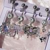 Colorful  Zircon Butterfly Heart Stainless Steel Belly Button Rings For Women Navel Piercing Rings Sexy Body Jewelry Gift