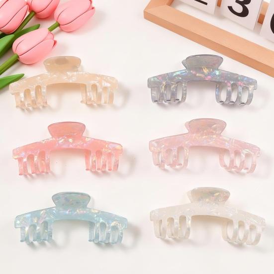Haarkralle Hohl Design Anti-Rutsch-Zähne Hinterkopf Duschclip Leicht Mittlere Größe Hai-Haarkralle Vielseitiges Haaraccessoire