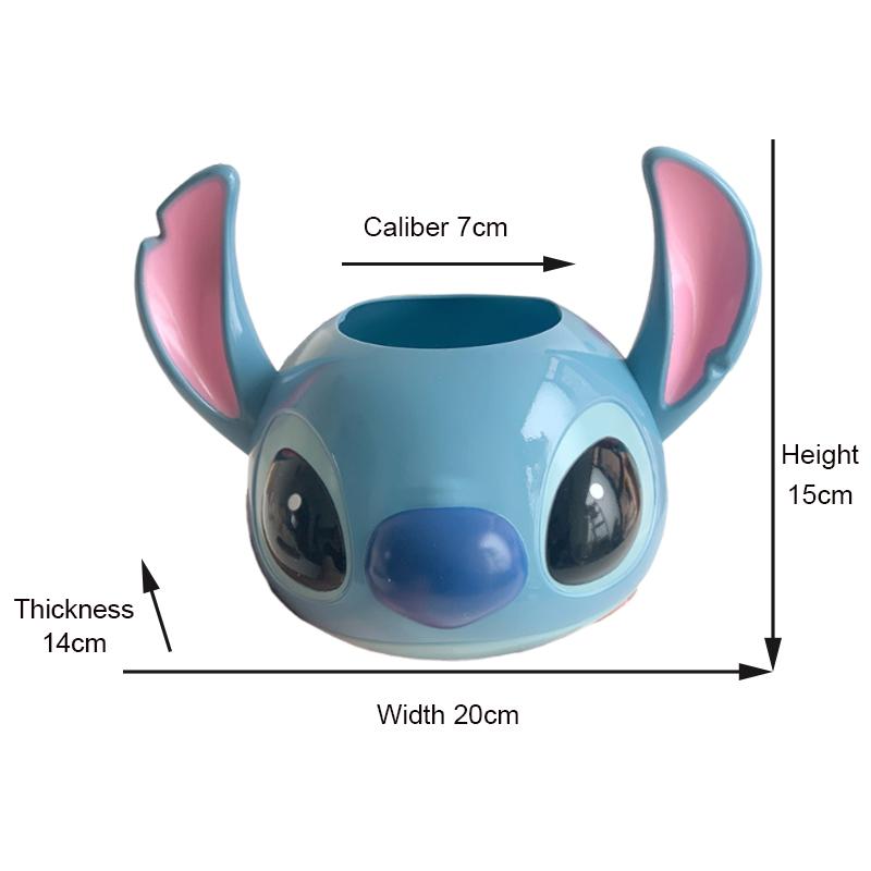 Disney Stitch Pen Holder Kawaii Animation Character Design Cute Student Storage Box Office School Supplies Desktop Decorative Decoration