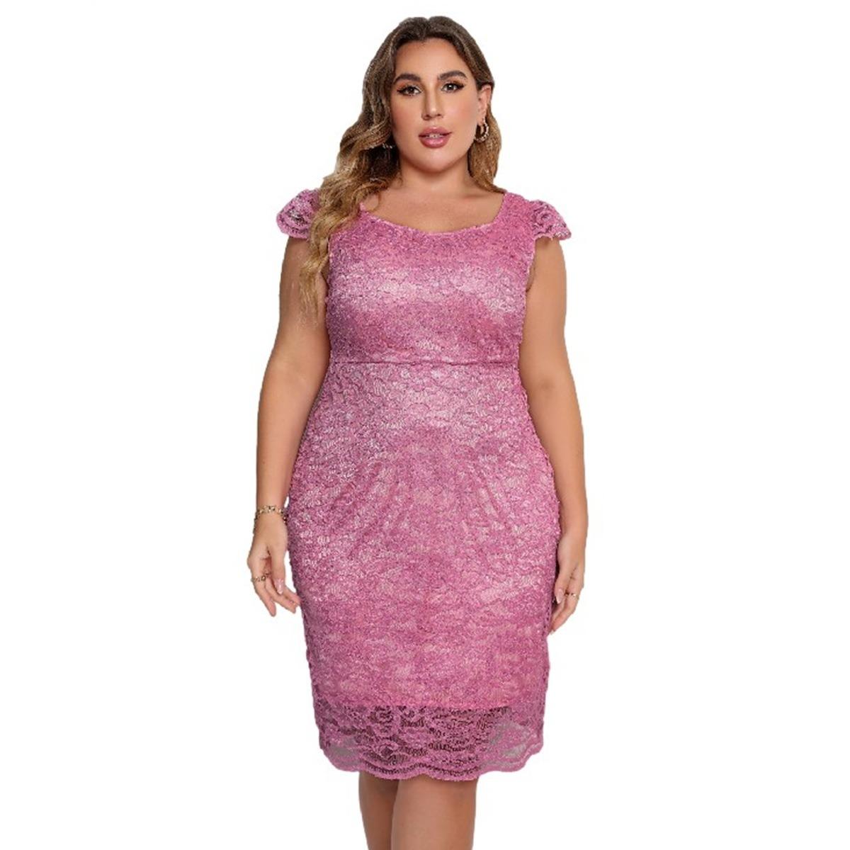 

Элегантное сексуальное платье для ночного клуба в Европе и Америке для женщин больших размеров 4XL розовый