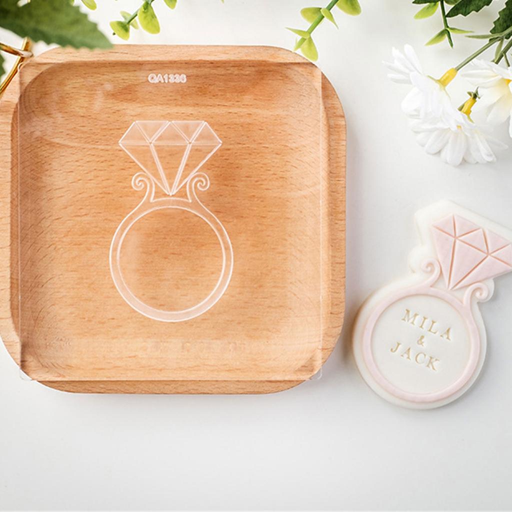 Wedding Square Plaque Cookie Cutter Charming Wedding Cookie Embossers Biscuits Cutter for Elegant Reception Treats