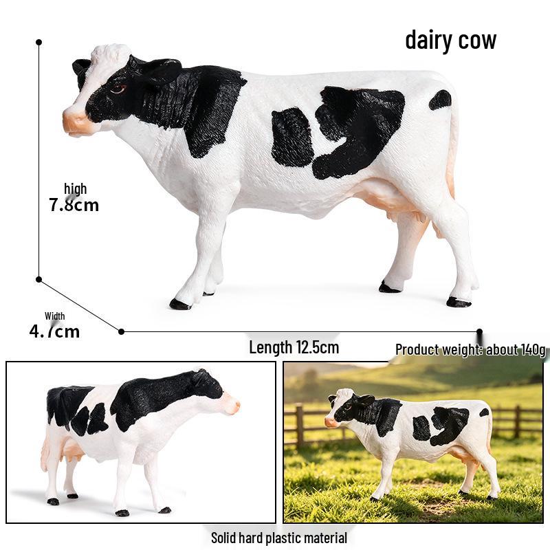 Realistic Farm Animal Model Set: Dairy Cow, Simmental Bull, Yellow Cattle, Fighting Bull, Water Buffalo, Yak