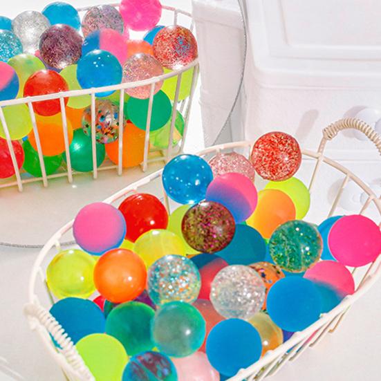 100Pcs Color Toy Indoor Bouncing Balls Fun Portable Transparent Outdoor Play Flexible Ball Toys for Kids